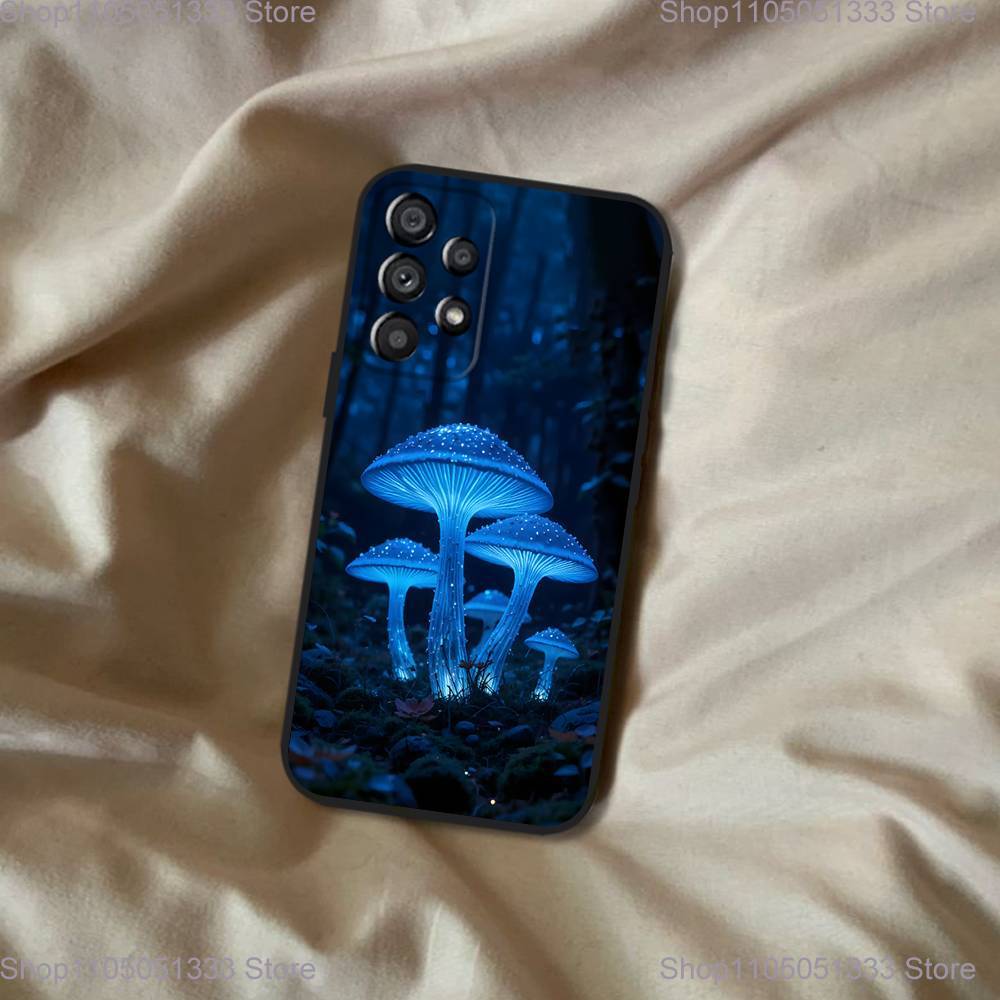 Trippy Art Mushroom Phone Case For Samsung Galaxy A20,A21s,A22,A31,A32,A52,A53,A72,73,A80 Soft Black Cover