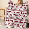 Soft Cozy Bordered Flannel Throw Blanket, Nordic Style for Home, Living Room, Bedroom, Sofa, Ideal for Christmas & Halloween