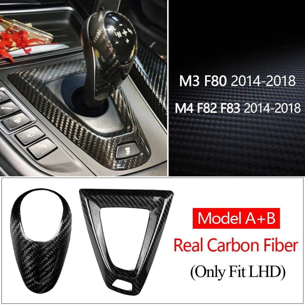 Carbon Fiber For BMW M2 F87 M3 F80 M4 F82 F83 M5 F10 X5M F85 X6M F86 Gear Shift Knob Cover Gearshift Shifter Sticker