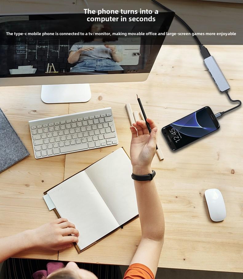 Dock de expansiune USB 5-în-1 transfrontalier: Compatibil cu MacBook, iPad și telefon