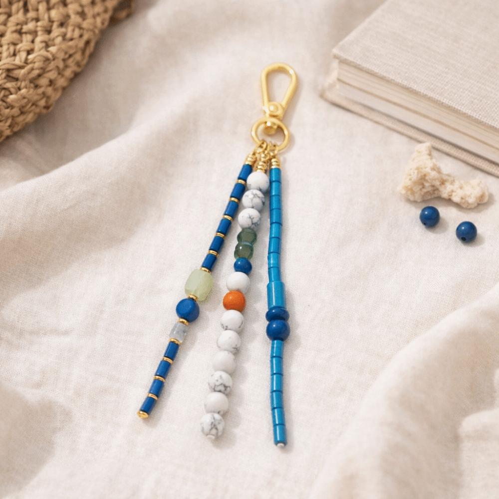 DIY Handmade Bead Keychain Hanging Decoration Car Key Ring Fashion Bag Keychain  Jewelry Gift