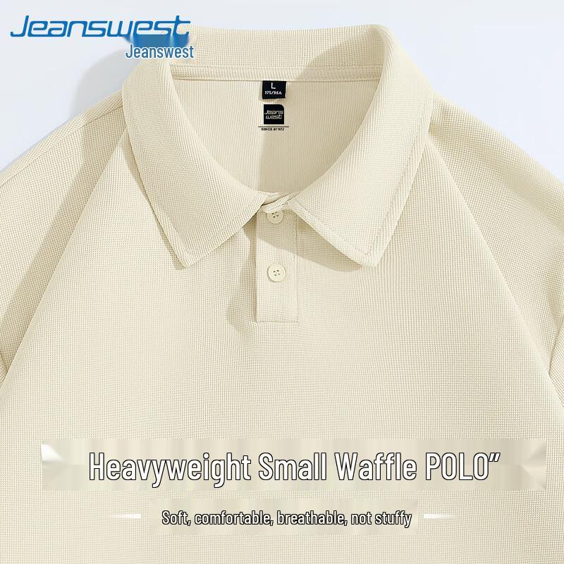 Jeanswest Men's Waffle Knit Polo Shirt
