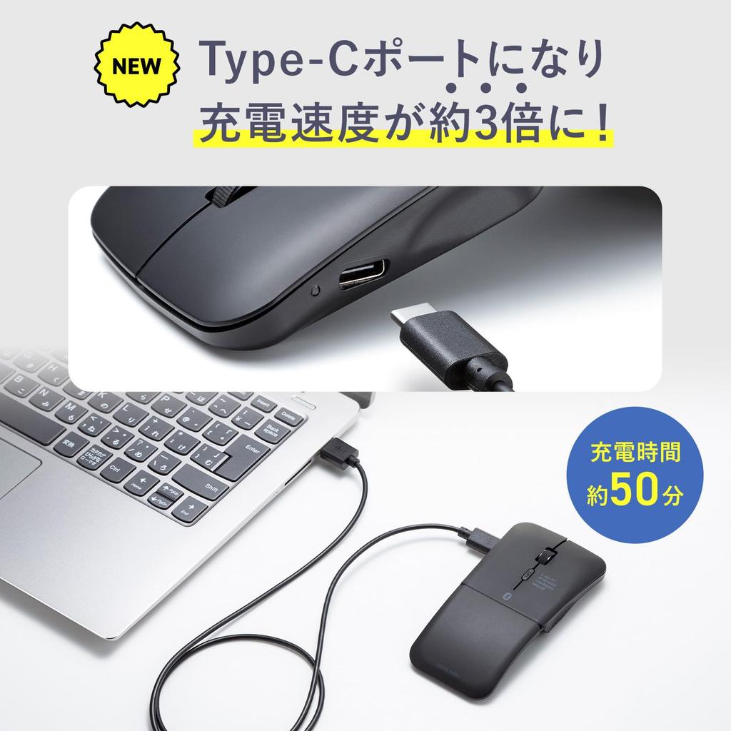 Sanwa Supply Silent Wireless IR LED Combo Mouse Slim (3 Buttons, Design) MA-WBIS3117BK