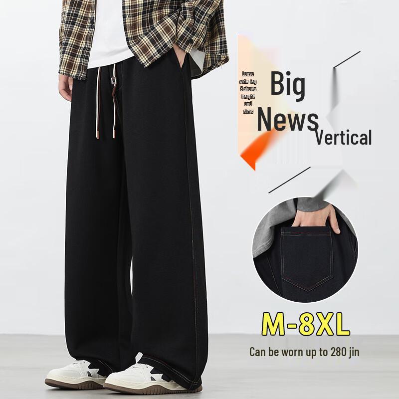 Men's Plus Size Imitation Denim Straight Leg Casual Pants