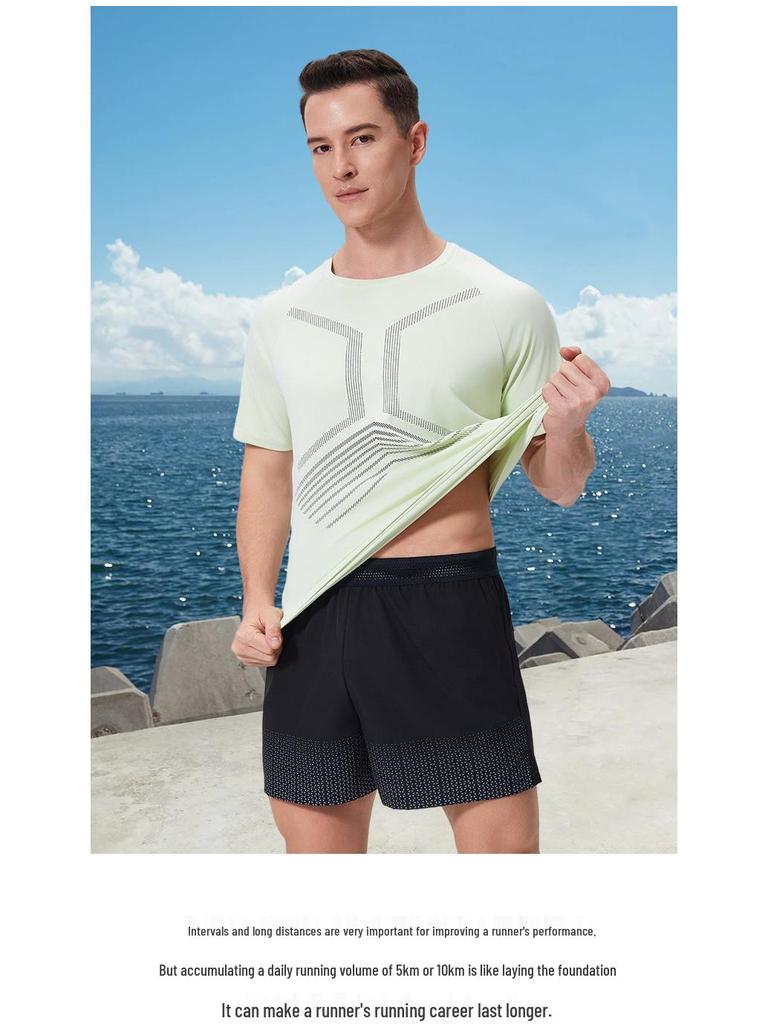 Men's Quick-Dry Antibacterial Sun-Protective Sports T-Shirt - Breathable Short Sleeve for Summer Fitness