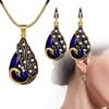Elegant Alloy Peacock Jewelry Set Beautifully Crafted Gemstone Necklace And Earrings
