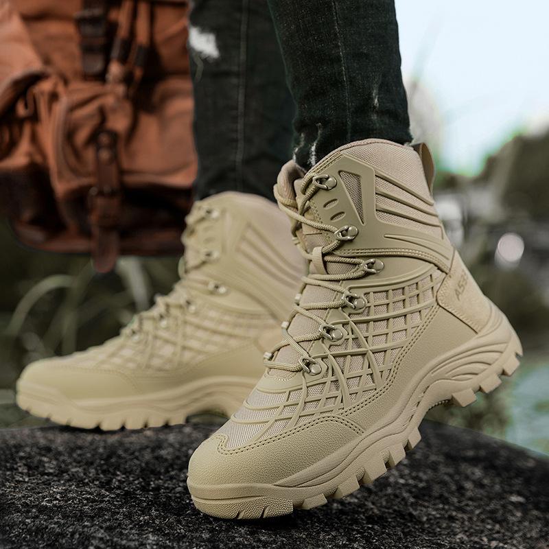 Field Training Field Training Military Boots High Top Military Training Desert Outdoor Hiking Shoes Breathable