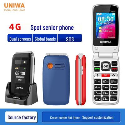 GSM 4G Flip Phone: Dual SIM, Dual Screen, Large Font & Keys, Loud Sound, Ideal for Seniors.