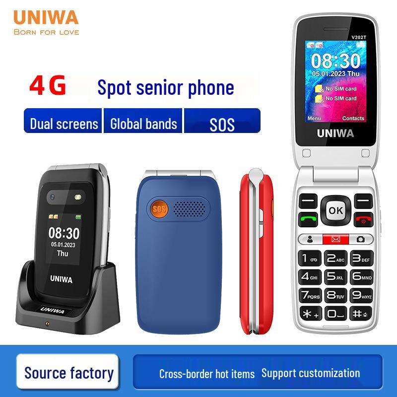 

Раскладушка GSM 4G: Две SIM-карты, два экрана, крупный шрифт и клавиши, громкий звук, идеально для пожилых людей. F2720 2G White (Foreign Edition)