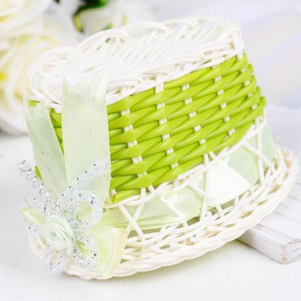 Beautiful Hand Made Flower Storage Basket Imitation Rattan Woven 7 Colors Storage Baskets Shopping Storage Hamper Basket