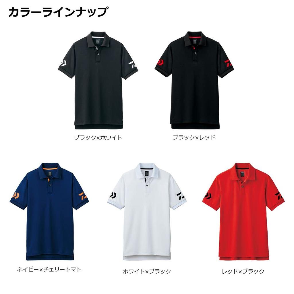 Daiwa Short Sleeve Polo Shirt Black X White S DE-7906