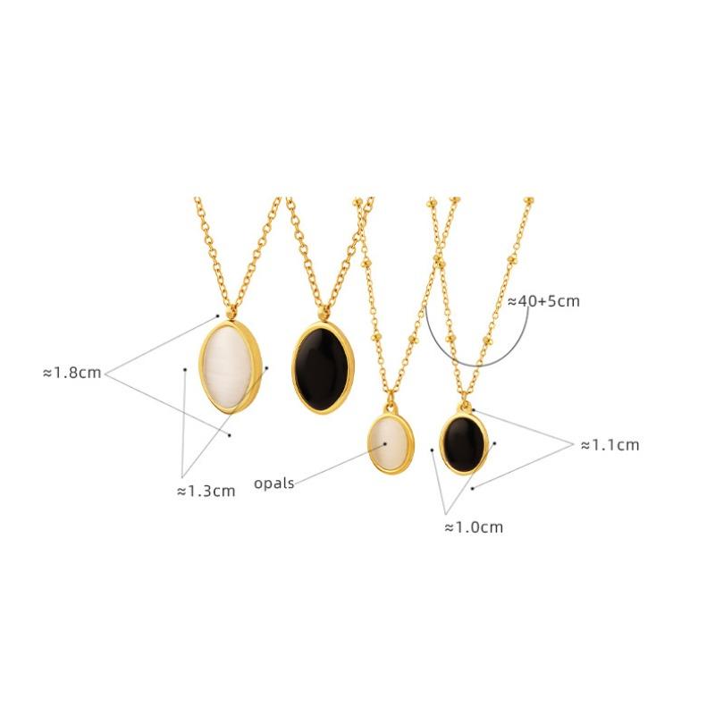 Palace style retrofashion niche stylesense of design cat's eye stone pendant clavicle chain titanium steel necklace