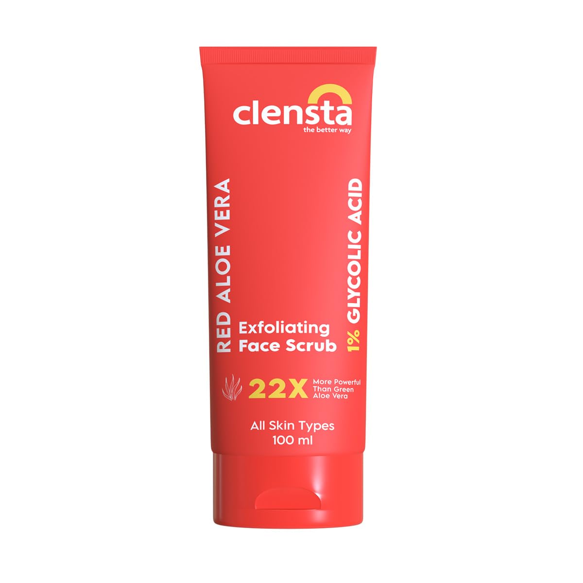 

Clensta Red Aloe Vera Exfoliating Face Scrub With 3% Walnut Shell, lactic Acid & Vitamin E For Deep Exfoliation And Detan | Dead Skin Remover, Bl