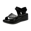 Fashion Wedges Heel Ladies Shoes Brown Leather No Summer 2024 Flat Rubber Footwear Sandals for Women Open Toe Outdoor Shoe Vip Sandal F