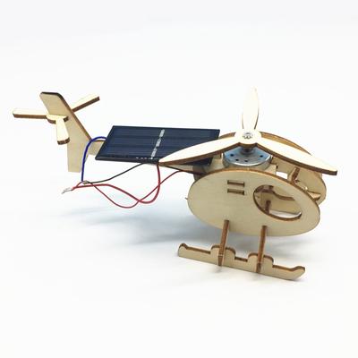 3D Sestavitelný Solární Energií Poháněný Vrtulník Dřevěné Puzzle Letadlo Dřevěný Model Stavebnice DIY Řemeslo