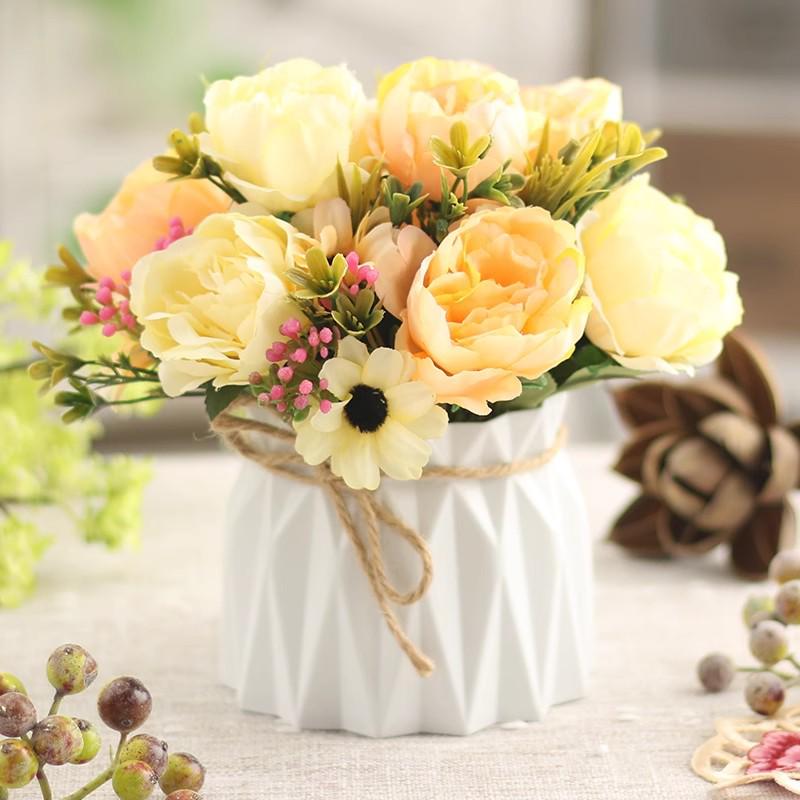 Indoor Artificial Flower Bouquet Decor for Office or Living Room