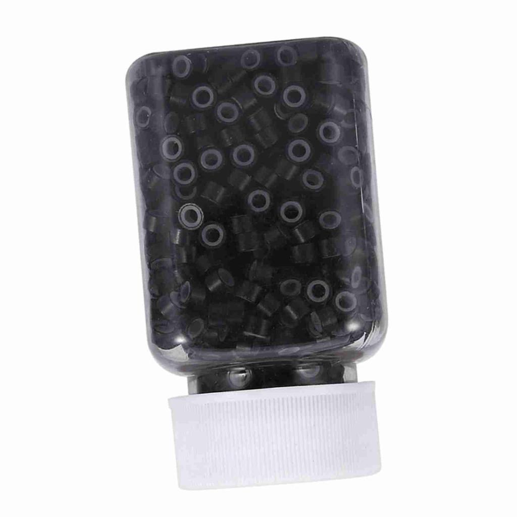 1000PCS Bottle 5MM Silicone Lining Rings Loops Beads Tools For Human Hair Extension 5 Colors
