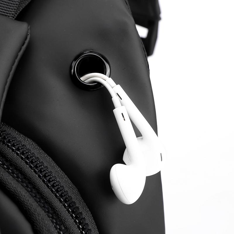Men's Sling Bag Multi-Functional Chest Bag with Headphone Jack Modern Crossbody Bag for Phone & Essentials