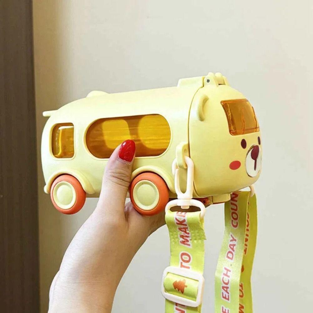 Leak-Proof Bus Plastic Water Bottle 500ml Children Water Jug Drinkware Kids Drinking Cup Outdoor