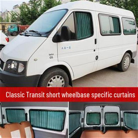 Jiangling Ford Classic Transit SWB Curtain Sunscreen with Aluminum Track Black (Classic Transit Driver & Passenger)