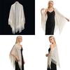 Versatile 140×140cm Lace Shawl Hollowed-out Design Breathable Tassel Shawl Elegant Evening Gown Shawl for Women