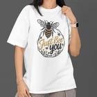 Just Bee You Shirt Cute Bee Inspirational Graphic Tee Gift S- Cotton M