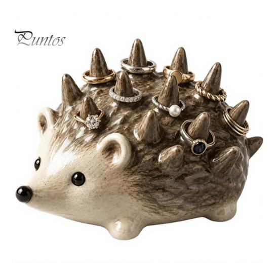 Anniversary Gifts for Her Hedgehog Ring Holder, Cute Resin Jewelry Organizer Rings, Waterproof Animal Holder Storage Vanity Dresser Bathroom,