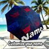Custom Name Personalized American Science Print Umbrella, Auto Open Close, 8‑Rib Sturdy Frame, Commute Camping Hiking Use, Birthday Gift