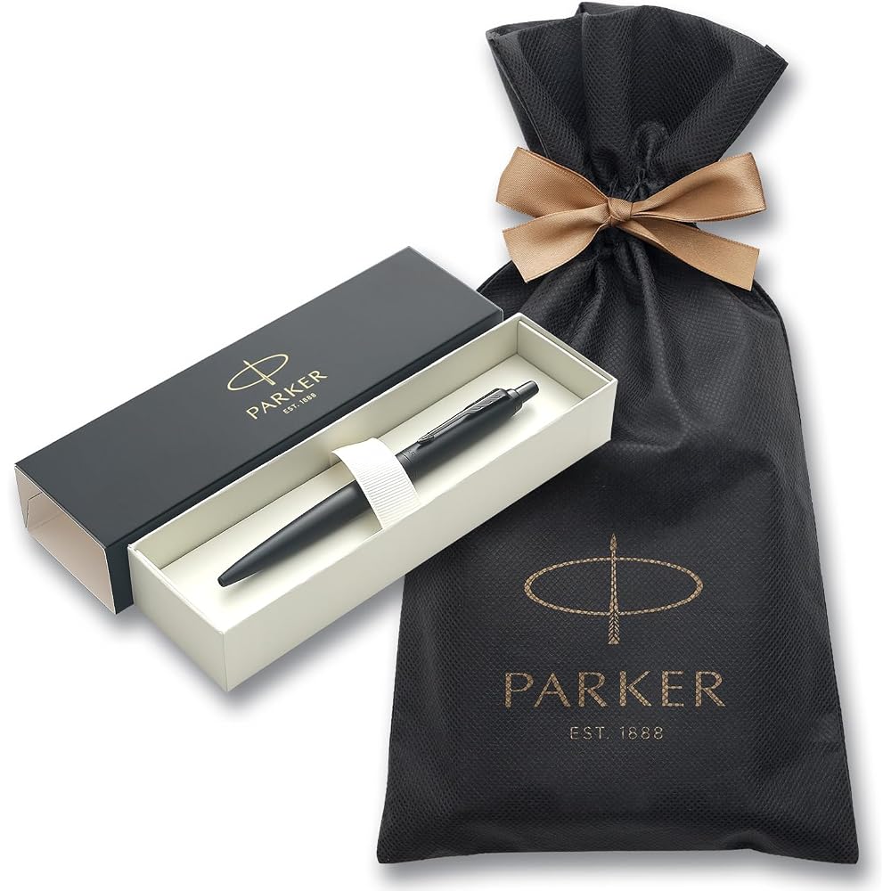 PARKER 2122657ZV3 Parker Ballpoint Pen, Jotter XL, Black BT, Medium, Oily Brand, Wrapping Bag, Gi...