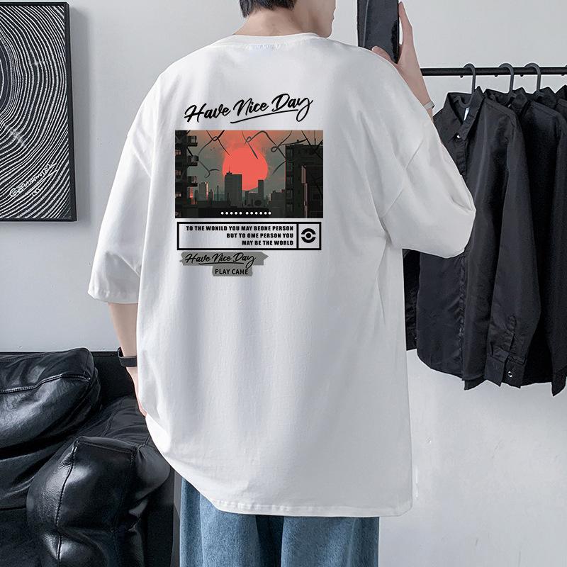 

Мужская футболка свободного кроя INS с полурукавом из тяжеловесного гребенного хлопка XXXL белый