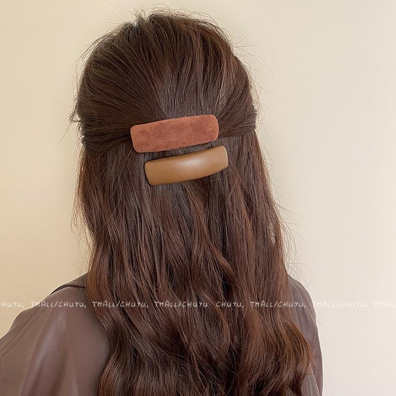 Coffee Houndstooth Hair Clip for Side Bangs - Baby BB Clip Hairpin for Autumn/Winter