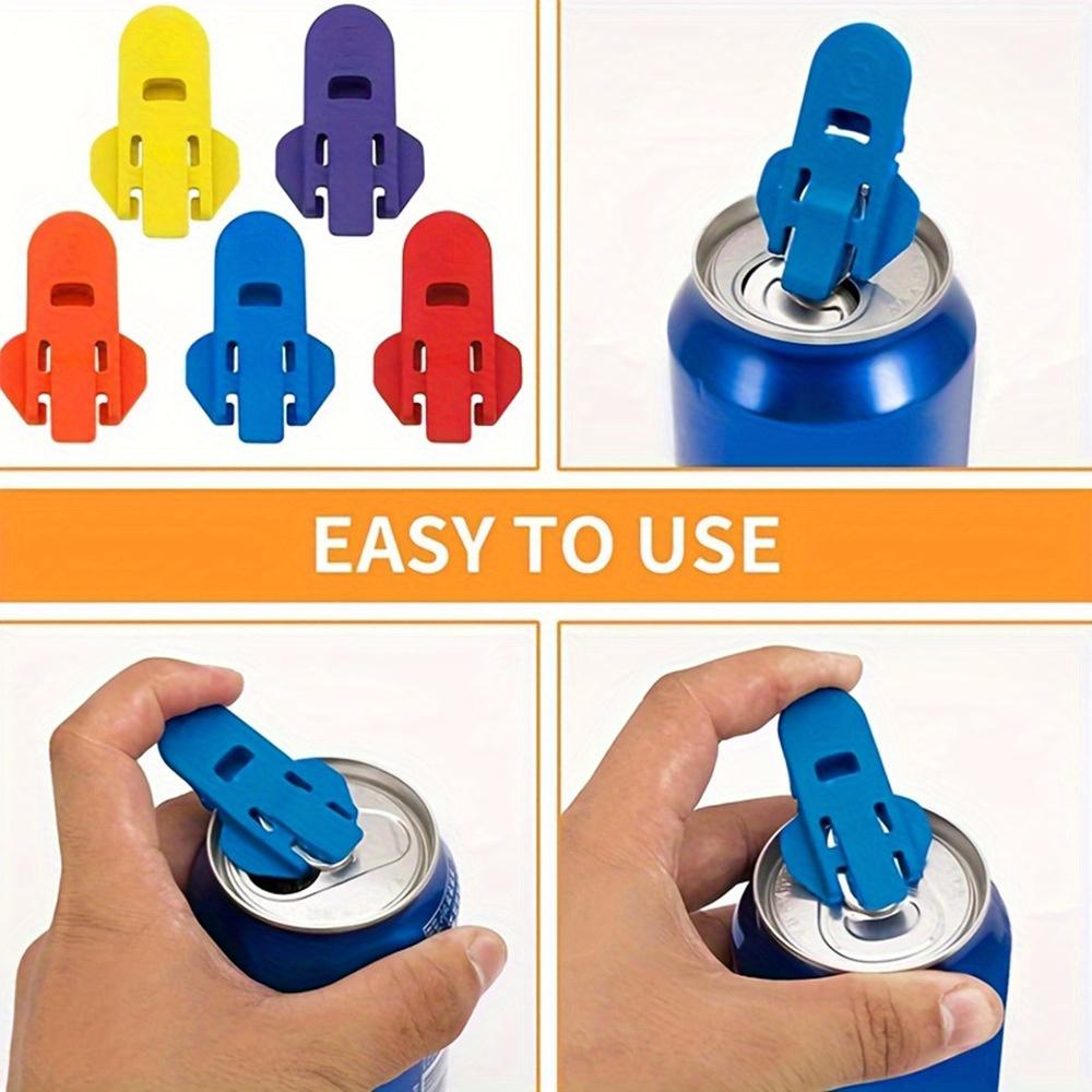 6pcs ABS Handheld Can Opener - Dustproof & Insect Proof, Easy Grip for Beer, Soda, and More - Portable & Durable Beverage Accessory