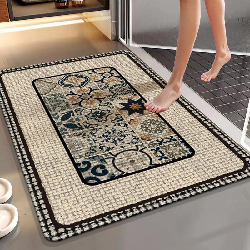 

Коврик для ванной комнаты Впитывающий и противоскользящий коврик Придверный коврик Домашние аксессуары 60*90cm