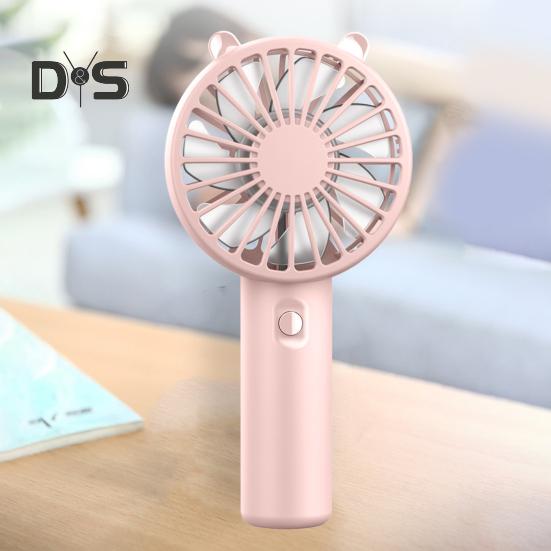 Ventilator mic de mână, cu 3 setări de viteză, flux de aer puternic, zgomot redus, ventilator de buzunar reîncărcabil prin USB, cu baterii