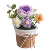 Handmade Crochet Flower Bouquet with Pot, Cute Little Knitted Potted Flower for Car Dashboard, Home Office Decoration, Gift for Birthday, Anniversary