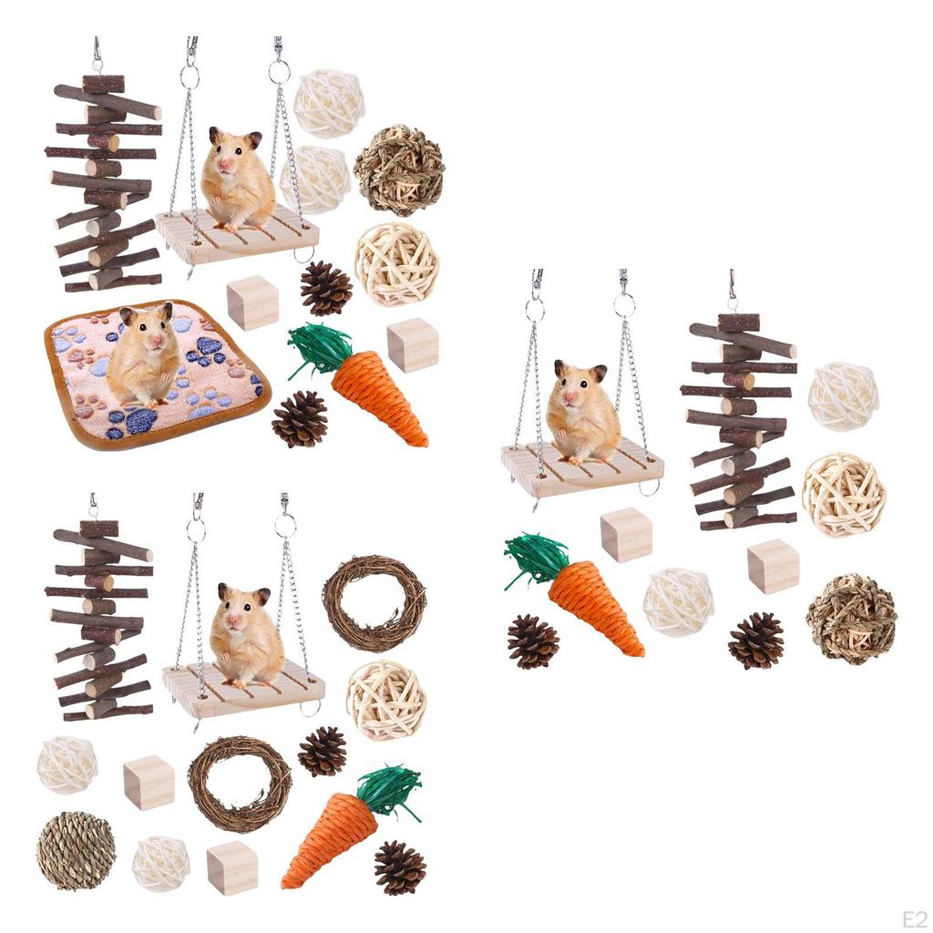 Rabbit Hamster Chew Toys Set Grinding Toy Small Animals Molar Supplies