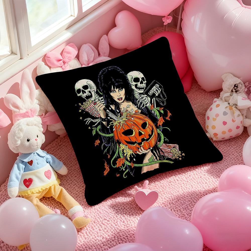 E-ElviraS Mistress of the Dark Cushion Cover Pattern Printed Pillowcase for Living Room Sofa Cushion Cover & Bedroom Decor