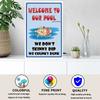 Tin Sign Pool Funny Rules Vintage Plaque Welcome Warning No Swimming Instruction Metal Sign For Home Pool Store Club Wall Decor