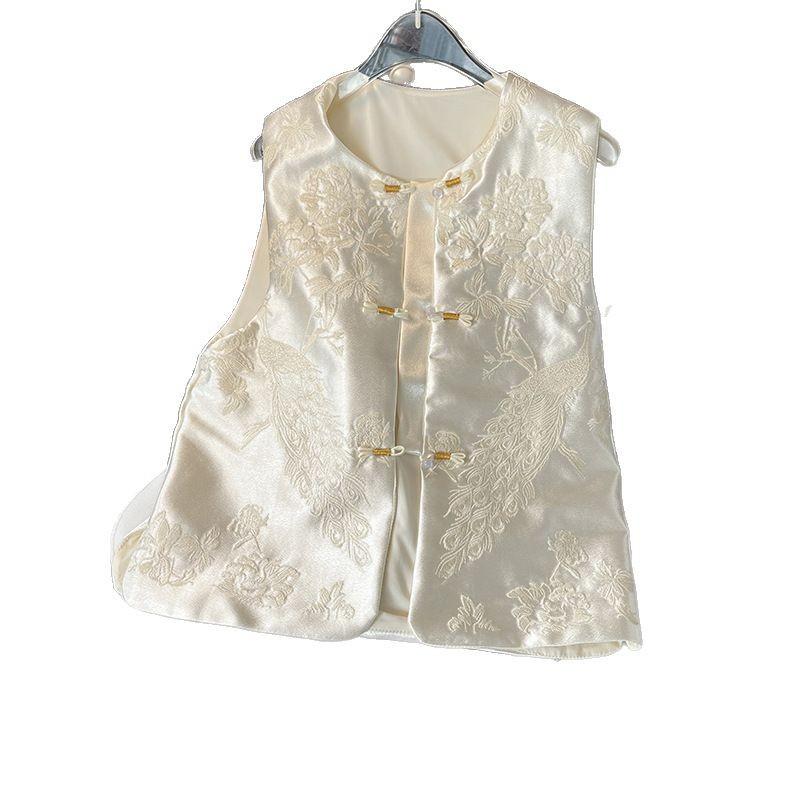 Vest vest women 2025 new embroidery high-end court style versatile vest