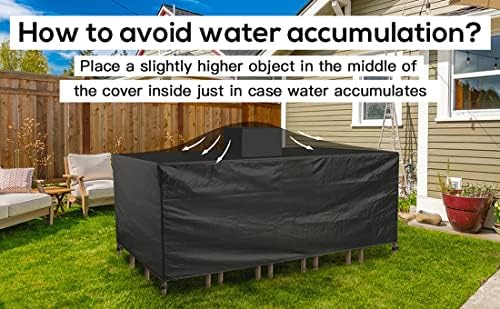 TopSoul Outdoor Furniture Cover Waterproof UV Resistant 600D Heavy Duty Oxford Patio Table Chair Set Cover 150x90x75cm