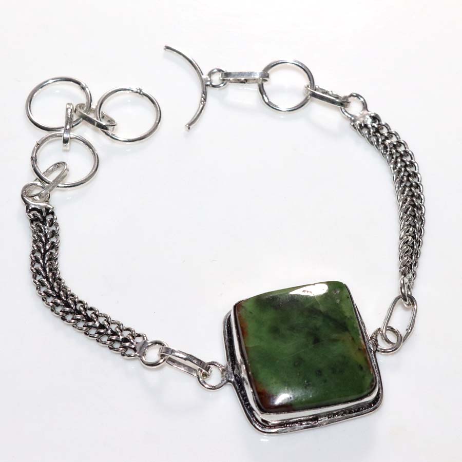 Most Beautiful Serpentine 925 Silver Plated Bracelet 9" Jewelry Trendy M8K67