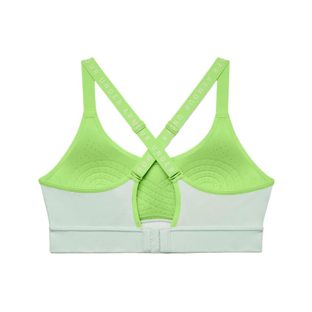 Under Armour Infinity Covered Medium Intensity Training Yoga Sports Bra Light Green Women Underwear 1363353-936
