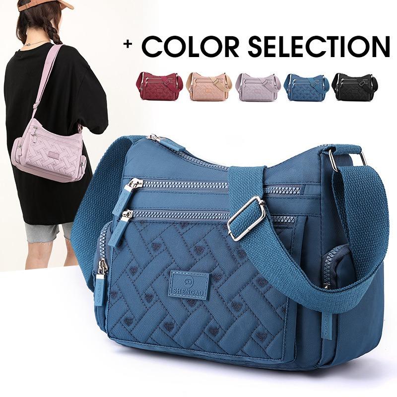Autumn Large Bag Multi-Compartment Women Shoulder Bag Creative Diamond Stitching Crossbody Bag Large Capacity Nylon Fabric Women Bag