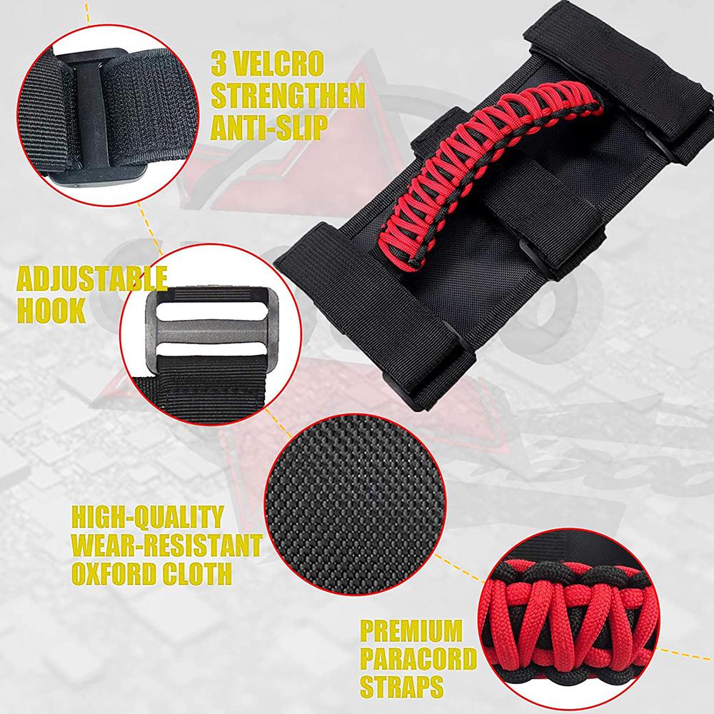 2pc Grab Handles for Jeep Wrangler Heavy Duty Roll Bar Grab Handles for 1955-2020 Jeep Wrangler CJ YJ TJ JK& 2020 Jeep Gladiator