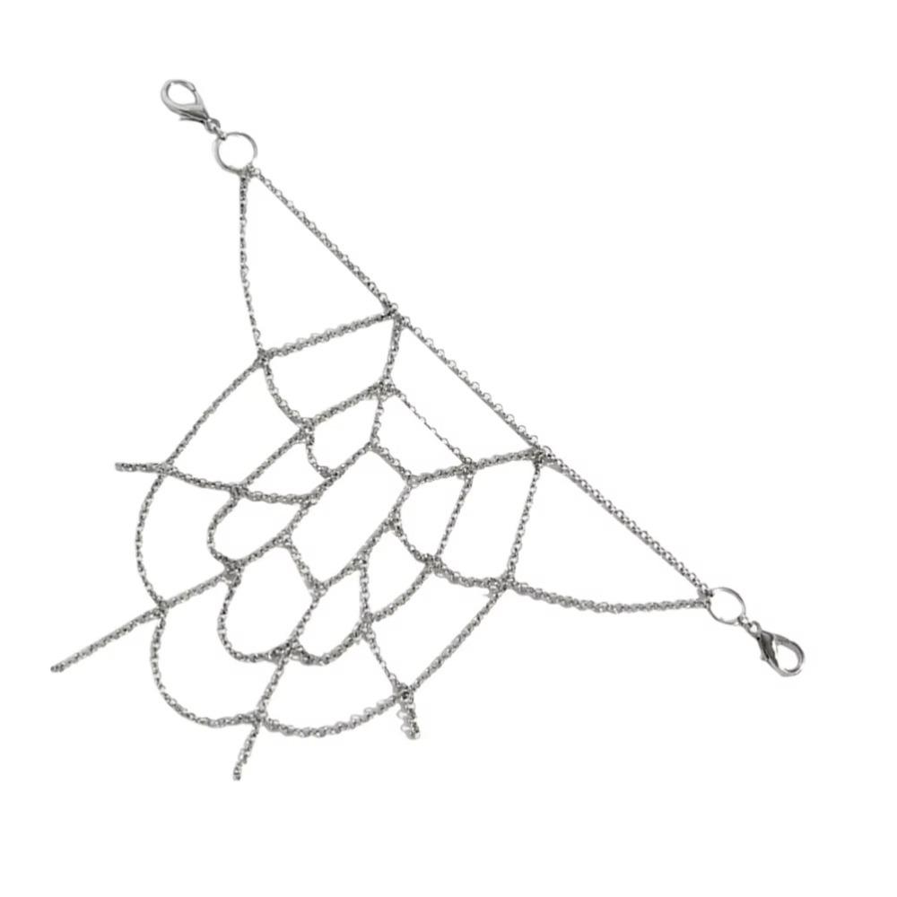 Gothic Punk Belt Chain Zinc Zinc Zinc Alloy Tassel Jeans Chain Cool Spider Web Waist Chain Male