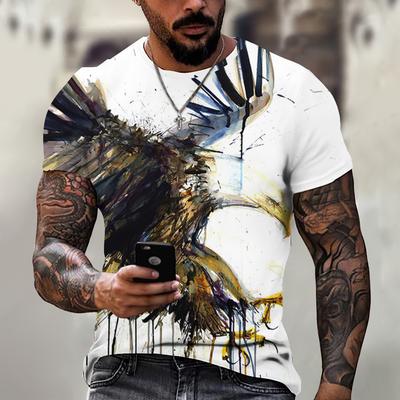 Animal T-shirts for Male Summer 3d T-shirt Fashion Graphic Soaring Eagle Print Pullover Short Sleeve Tops O-neck Loose Clothing