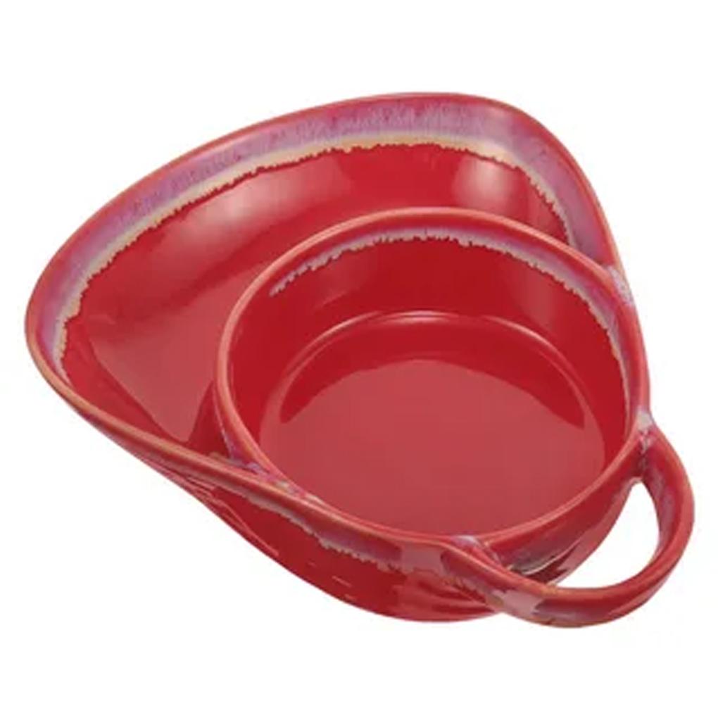 

2026 New Vintage Split Plate Ceramic Breakfast Fruit Salad Hotel Restaurant Buffet Home Party Baked Rice Tableware красный