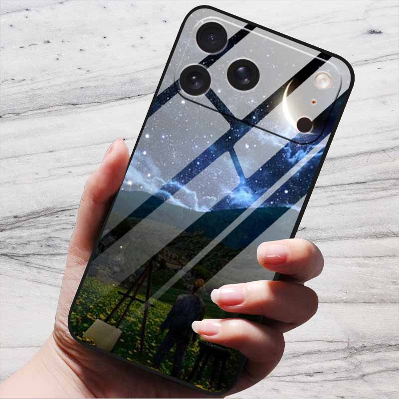 Cute Case For iPhone 17 Pro Plus Capa 17 Pro Max Bumper Luxury Tempered Glass Hard Back Cover iPhone17 Air Funda Animal Patterns