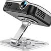 Aluminum Alloy Projector Stand 360-Degree Rotating Height Adjustable Heavy Duty 3-in-1 Projector Holder Desk Wall Ceiling Mount with 1/4-Inch Thread