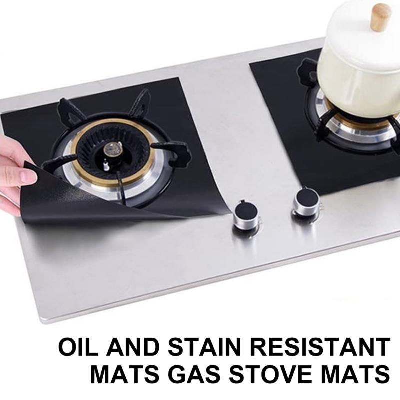 4/16PCS Reusables Kitchen Gas Stove Top Liners Mats Gas Stove Protectors Oil and Stain Resistant Protections Pads